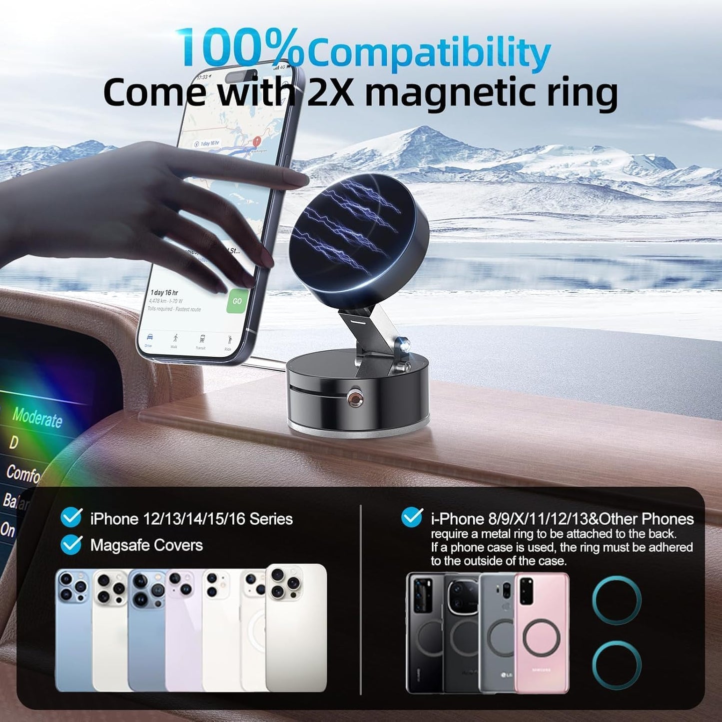 ™Strong Magnetic Rotation Height Adjustable Car Phone Holder